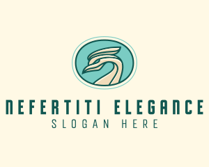 Crested Bird Swan  logo design