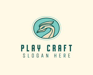 Crested Bird Swan  logo design