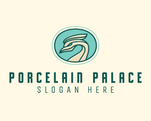 Porcelain - Crested Bird Swan logo design