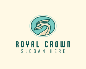 Crested Bird Swan  logo design