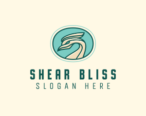 Crested Bird Swan  logo design