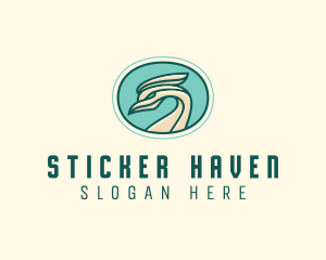 Crested Bird Swan  logo design