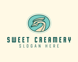 Crested Bird Swan  logo design