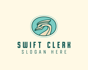 Crested Bird Swan  logo design