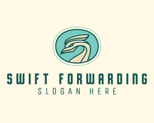 Crested Bird Swan  logo design