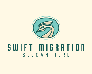 Crested Bird Swan  logo design