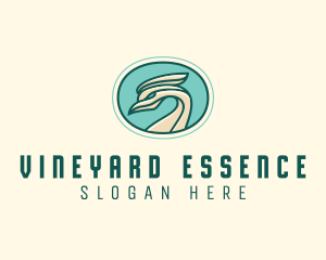 Crested Bird Swan  logo design