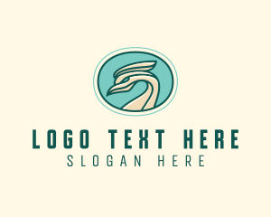 Feathers - Crested Bird Swan logo design