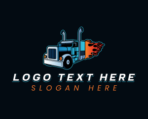 Trailer - Logistics Flaming Truck logo design