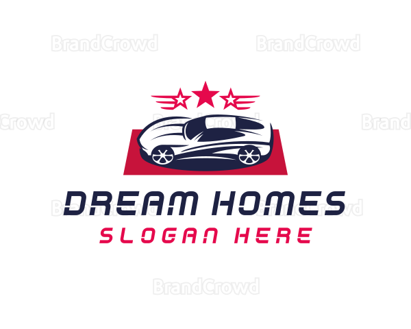 Sports Car Star Vehicle Logo