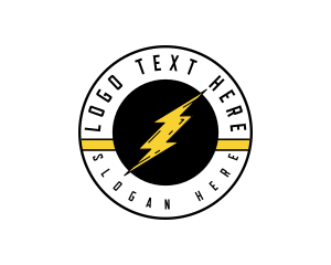 Badge - Thunder Lightning Bolt logo design