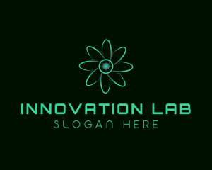 Experiment - Neon Biotech Atom logo design