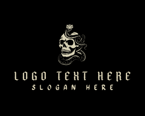 Horror - Skull Snake Venom logo design