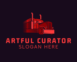 Highway Courier Truck logo design