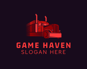 Online Shopping - Highway Courier Truck logo design