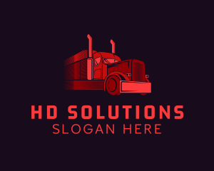 Highway Courier Truck logo design