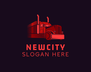 Highway Courier Truck logo design