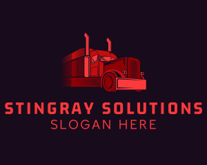 Highway Courier Truck logo design