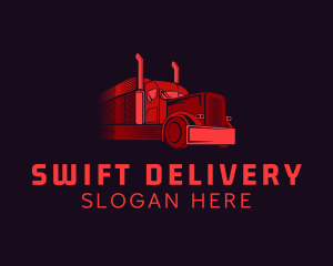 Courier - Highway Courier Truck logo design