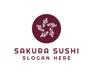 Sakura Leaves Spa logo design