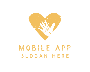 Yellow Heart Hand Logo