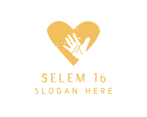 Community - Yellow Heart Hand logo design