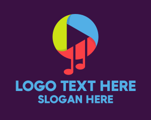 Musical Note - Music Streaming Media logo design