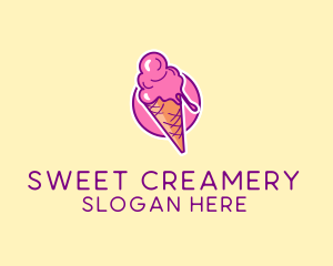 Creamery - Ice Cream Cone logo design