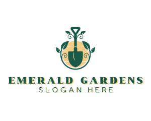 Garden Landscaping Shovel logo design