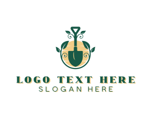 Vines - Garden Landscaping Shovel logo design