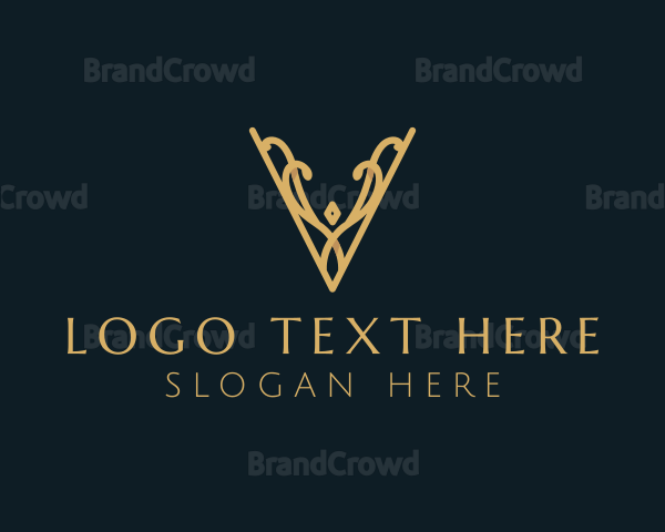Elegant Decorative Letter V Logo