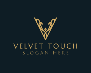 Elegant Decorative Letter V logo design