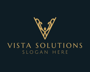 Elegant Decorative Letter V logo design