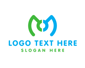 Gamer - Digital Tech Letter M logo design