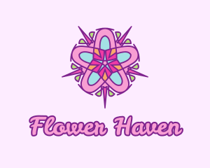 Festive Star Flower  logo design