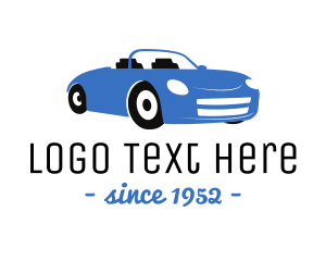 Convertible Car - Blue Automotive Convertible Car logo design