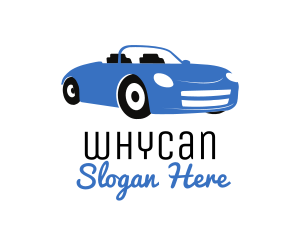 Blue Automotive Convertible Car Logo
