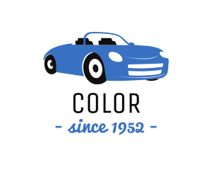 Car Wash - Blue Automotive Convertible Car logo design