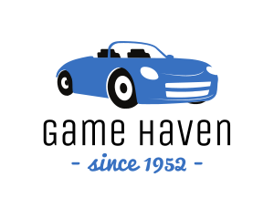Hybrid - Blue Automotive Convertible Car logo design