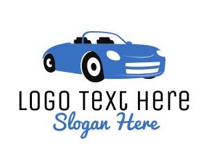 Blue Automotive Convertible Car Logo