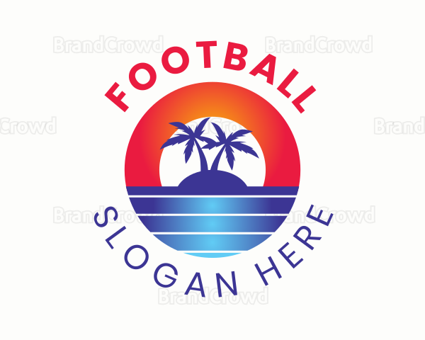 Tropical Island Sunrise Logo