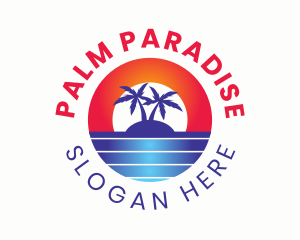 Tropical Island Sunrise logo design