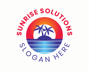 Tropical Island Sunrise logo design