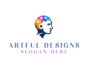 Creative Palette Brain logo design