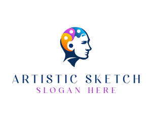 Creative Palette Brain logo design