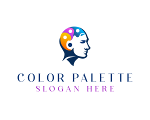 Creative Palette Brain logo design