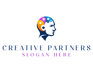 Creative Palette Brain logo design