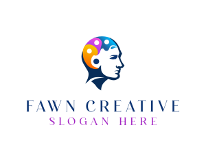 Creative Palette Brain logo design