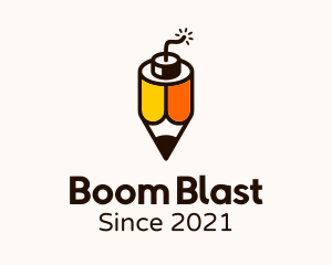 Explosive - Creative Pencil Bomb logo design