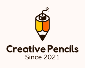 Creative Pencil Bomb logo design